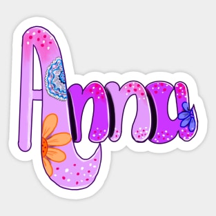 Anna popular girls first name. Personalized personalised customised name Anna Sticker